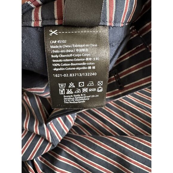 Scotch & Soda Women's Blue Stripe Cropped Button Fly Pleat Trouser Pants XS - Picture 6 of 6